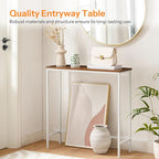 HOOBRO Narrow Console Table, 29.5" Small Entryway Table, Thin Sofa Table, Side Table, Display Table, for Hallway, Bedroom, Living Room, Foyer, White and Walnut WH75XG01 - color: White + Walnut