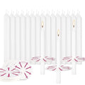50 Church Candles with Drip Protectors for Devotional Candlelight Vigil Service, Box of 50 Candles, Unscented White 5" H X 1/2" D, No Smoke - color: 50Pack-White-5inch