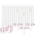 50 Church Candles with Drip Protectors for Devotional Candlelight Vigil Service, Box of 50 Candles, Unscented White 5" H X 1/2" D, No Smoke - color: 50Pack-White-5inch