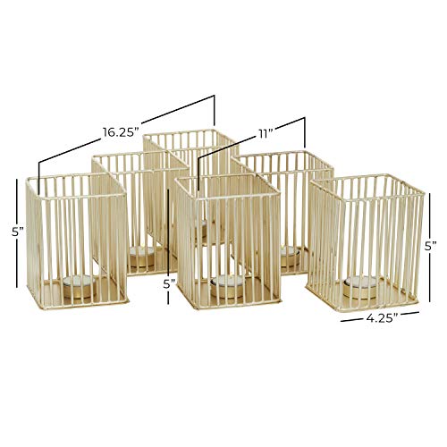Deco 79 Candle Holder, S/3 4", 11", 16" W, Gold - size: S/3 4", 11", 16"W