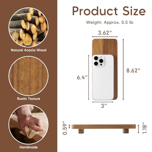 Small Acacia Wood Bathroom Tray Pedestal Stand Farmhouse Kitchen Decor Decorative Wooden Riser Soap Dish Sponge Holder for Vanity, Counter, Sink, 8.6" x 3.6" - size: 8.6" x 3.6" x 1.18"