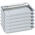 Plant Germination Trays, Stainless Steel Plant Trays Stainless Metal Trays Stainless Steel Seed Starter Carry Trays Nursery Seedling Pots Water Collection Transplantation (6PCS)