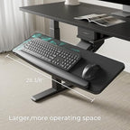 EUREKA ERGONOMIC Height Adjustable Mouse & Keyboard Tray Under Desk, 28x10'' Large Slide Out Swivel Tilt Computer Keyboard Drawer with Pad for Gaming Home Office, Dual Mount - color: Black & Green, size: 28 Inches