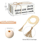 Jetec 3 Pcs Decorative Display Books Hardcover White Home Decor Coffee Table Faux Farmhouse Stacked Fake Decorative Books with Wood Bead Tassels for Shelves Kitchen, 58 Inch, Family Where Life Begins - style: Family Where Life Begins
