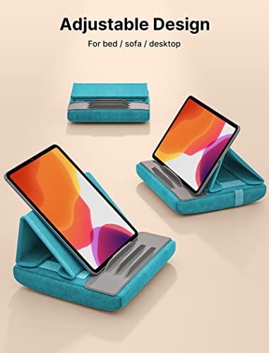 JSAUX Tablet Pillow Stand, Tablet Stand Holder Dock for Lap, Bed and Desk Compatible with iPad Pro 11 10.5 9.7 10.2 Air Mini, Kindle, Tablets, Phones, E-Reader, Books and More 4-10.9'' Devices Green - color: Green