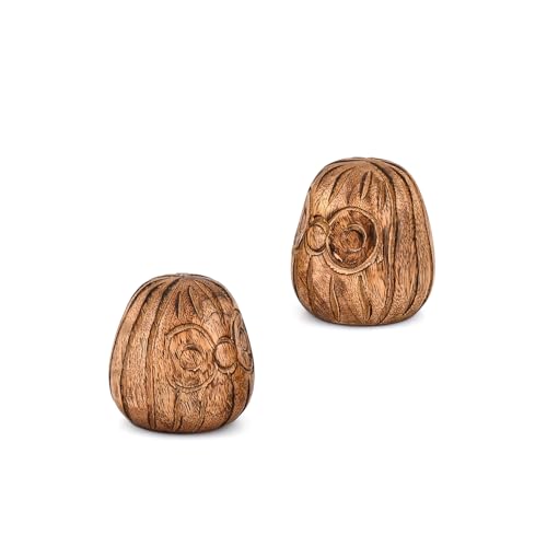 Statues Mango Wood Statue Sculpture, Bookshelf Decor Accents, Set of 2 Use Ideal for Use in Living, Dining Room, Coffee Table Centerpiece (2.75'' X 2.75'' 2.75'')