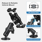 Keuvirya Heavy Duty Tablet Mount for Truck & Vehicle, Drill Base Tablet Holder for Truck with Aluminum Arm, Compatible with 4.7"-12.9" Tablets/iPad/Phones, iPad Truck Mount for Dashboard, Walls, Boat - size: Single arm