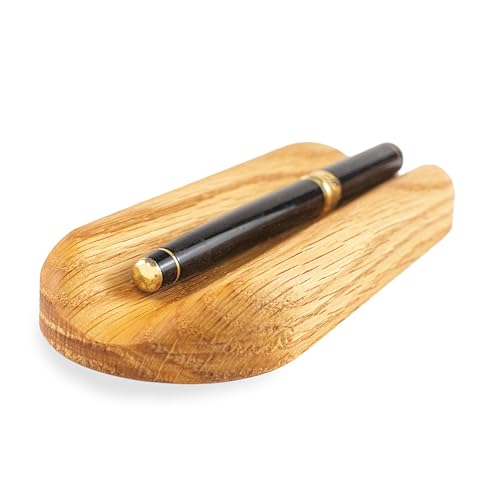 Solid Oak Single Pen Tray, Minimalist Desk Organizer, Natural Wood, Handcrafted, Precision Angled Channel