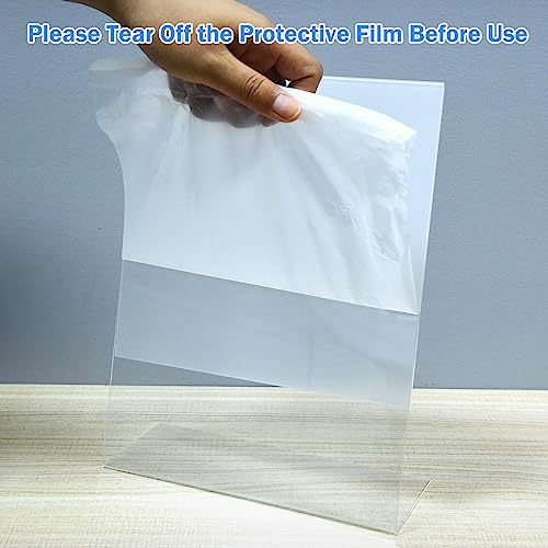 Acrylic Sign Holder 6 Pack 8.5x11 Slant Back Acrylic Stands for Display Plexiglass Clear Acrylic Display Stands for Ad Frame, Picture Photo Frames, Promotions, Restaurants, Office, Store, Home - size: 8.5x11 Inch (Pack of 6)