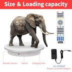 Remote-Controlled Motorized Electric Turntable,Heavy Duty Rotating Display Stand,Speed-Adjustable Rotating Platform,Multi-Mode 360° Photography Turntable for 3D Scan,Photography(23.6in/White) - size: 23.64inch/White/500Lbs Load