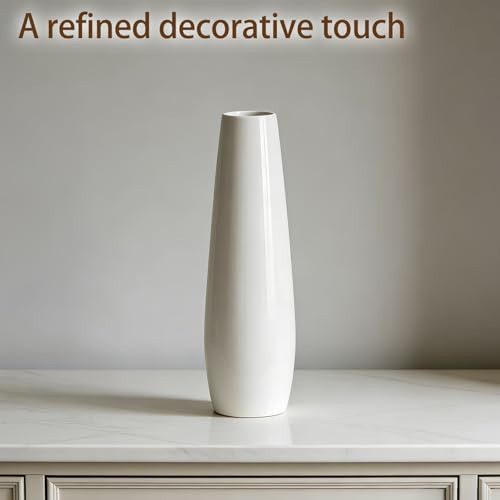 12 Inch White Vase Ceramic Flower Vase, Tall Vases for Pampas Grass, Home Decor, Modern Textured Vases for Living Room Decorations,Table Centerpieces,Shelf,Farmhouse Small Ceramic Vase - style: Shape 8