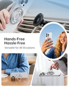 SYNCWIRE Magnetic Phone Ring Holder for MagSafe - Glitter Phone Grip Stand with 360° Rotation & Reinforced Hinge, Compatible with iPhone 16 15 14 13 Pro Max Plus MagSafe Accessories - Glitter Silver - color: Single Ring-1PCS-Glitter Silver
