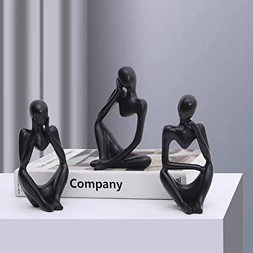 3 Pcs Thinker Statue Silicone Resin Mold Abstract Sculptures Figurines Decoration Office Desk Articles Ornaments Epoxy Silicone Casting Molds for Gifts, 3D DIY Making Home Display Crafts