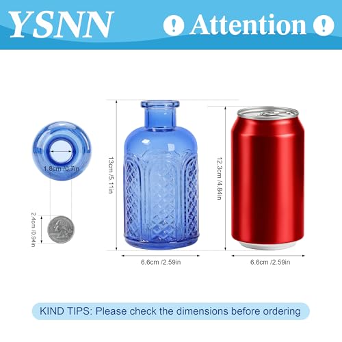 15 Pcs Colored Bud Vase Set,Glass Vases for Flower Centerpieces Wedding & Party Decor,Home Table Decorations,Bud Vases in Bulk for Housewarming (15, Blue) - color: Blue