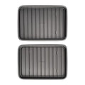 GoodCook Set of 2 Nonstick Steel 9" x 6" Toaster Oven Mini Baking Sheets with Racks, Gray - size: 9" x 6" (2- Piece Set) w/ Rack
