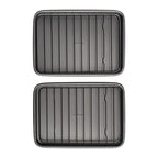 GoodCook Set of 2 Nonstick Steel 9" x 6" Toaster Oven Mini Baking Sheets with Racks, Gray - size: 9" x 6" (2- Piece Set) w/ Rack