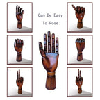 yangjietf Hand Model,Drawing Mannequin,Wooden Hand,Wooden Mannequin,Articulated Fingers,Hand Model for Drawing, Female_Left with arm 3.3 in Antique Finish - color: Female_l With Arm 3.3in Antique Finish