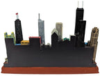 Chicago Skyline Tabletop Sculpture – Rectangular Base City Scene Featuring The Bean, Navy Pier Ferris Wheel & River Boat | Windy City Souvenir Home or Office Décor