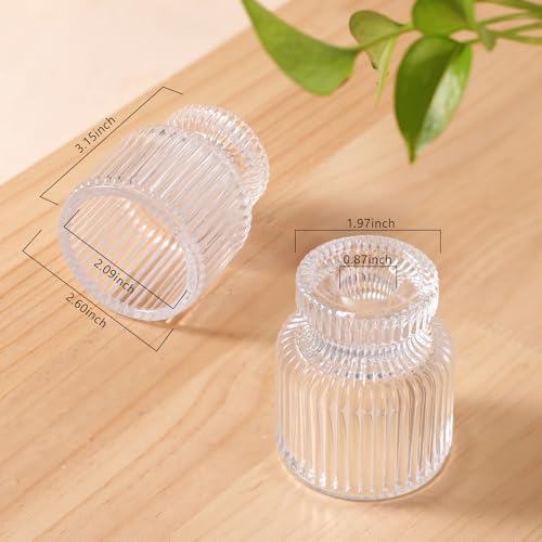 DARJEN 12 Pcs Glass Candlestick Holders- Clear Taper Candle Holders Tealight Votive Candle Holders for Table Centerpieces, Wedding, Dinner Party, Home Decor - color: Clear, size: 12Pcs