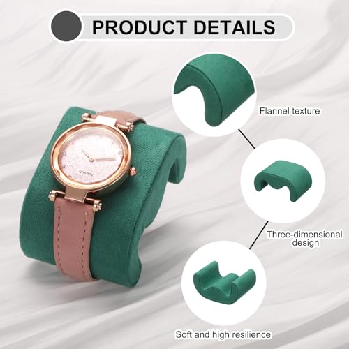 uxcell 2pcs Watch Case Pillows, M Shaped Watch Display Pillow Velvet Watch Cushion Replacement for Watch Bracelet Display Storage Dark Green - color: Dark Green