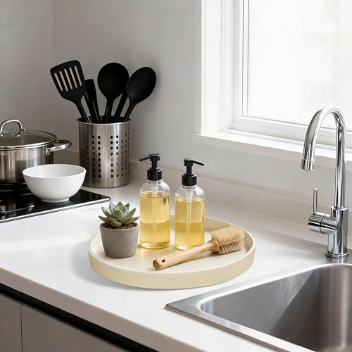 1 Pack 10" Bathroom and Vanity Tray, ABS Bathroom Counter Organizer, Coffee Table Decor for Perfume, Candles, Keys &More. Kitchen Countertop Organizer, Decorative Tray Soap Holder, Yellow - color: Yellow, size: 10"