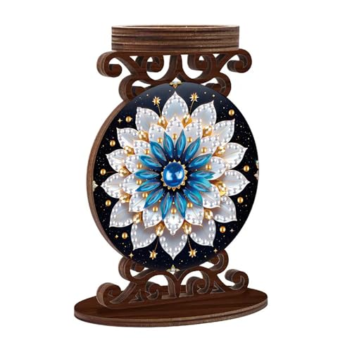 ARTopet DIY Diamond Art Painting Candlestick Holders Wooden Desk Candle Holder Ornament Double Sided Diamond Tabletop Ornaments for Home Decor-Mandala01 - color: Mandala01