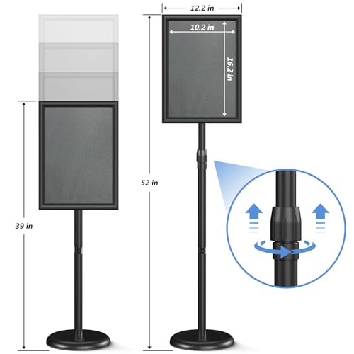 Relx Sign Holder Stand 11*17 inches - Adjustable Floor Standing Sign Holder - Signage Stand with Snap-Open Frame Display for Malls,Schools,Restaurants (black) - color: black1