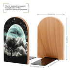 Starry Night Black Tree Art Bookends Heavy Duty,Book Organizer for Shelves, Holder Stand Decorative, Stoppers for Books, CD, File, Video Gamesbook Stand，6.7 X 4.7 X 3.9 Inch(Large)