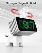 AOK-AOK Foldable Wireless Charging Station, 15W Magnetic Fast Charger Stand for iPhone 17 16 15 14 13 12 Pro Max&Apple Watch&Airpods, 2-in-1 Charger for Home/Office/Travel(30W Adapter Included) - color: White