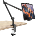 AboveTEK Tablet Stand Holder for Desk & Bed, Aluminum iPad Holder Arm with 360° Rotating Clamp, Adjustable Phone Stand Compatible with 4.7"-13.5" iPad Pro/Air/Mini, iPhone, Galaxy Tab- Black - color: Black