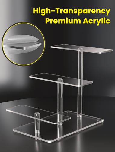 NiHome Acrylic Stand for Lego Speed Champions Display 3 Layer, Lego Car Display Case with 6 Cars Capacity, Figurine Display Shelf Riser for Collectibles & Room Decor, Perfume Riser Holder, 2 Pack
