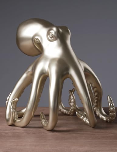 Octopus Statue Abstract Sculpture Decor Modern Gift Table Centerpiece Figurine for Home Office Living Room Polyresin 8.7 Inch
