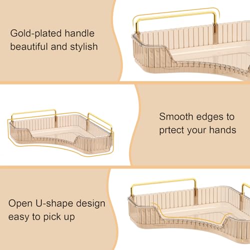 GTI 3-Tier Corner Bathroom Counter Organizer, Large Capacity Makeup Organizer Countertop, Perfume Cosmetics Skincare Vanity Organizers, Exquisite Countertop Storage for Women (Amber) - color: Amber, size: 10" x 10" x 17.5"