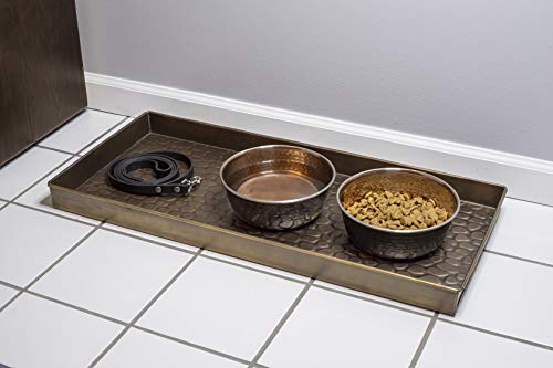 Good Directions Medium Boot Tray, Pebbles Multi-Purpose All Weather Decorative Boot Tray, Shoes, Plants, Garage, Patio Door, Pet Bowls, 30 inch Entry Indoor Shoe Tray, Brass Finish - color: Brass, style: Pebbles