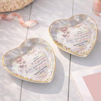 Personalized Daughter in Law Gifts Heart Shaped Jewelry Dish, Sentimental Gift from Mother-in-law, Custom Birth Flower, Birthday Gift for Daughter in Law Appreciation Present - color: Daughter In Law 132