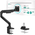 WALI Ultrawide Single Monitor Arm for 13-49 Inch Heavy Duty Curved Screens, up to 44 Lbs, Adjustable Single Monitor Desk Mount with C-Clamp, Grommet Base, 75/100mm VESA (GSM001XL), Black - size: 13"-49", style: Single Arm
