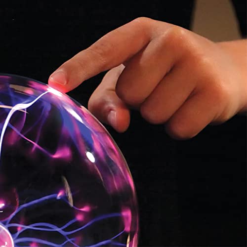 Discovery™ Plasma Globe Lamp, Touch & Sound Sensitive Lightning, Interactive Electric Plasma Ball for Hands-On STEM Learning, Plug-in Bedroom & Desktop Decorative lamp - style: Black Pyramid Base