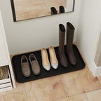 Ottomanson 15" x 30" Multi-Purpose Boot Tray – Waterproof Shoe & Pet Feeding Spill Tray, Litter Box & Pee Pad Holder, Painting & Planting Mat, 1.2" Raised Edge Floor Protection - color: A Black, size: Tray - 15" x 30"