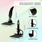 Peacoblue Metal Bookends for Shelves, Modern Decorative Heavy Duty Study Book Support Stoppers for Office, Desk, Shelf, Room 5.3"x4.3"x7.9" Cast Iron Tall Bookends, 1 Pair (Quill Pen and Candlestick) - style: Quill Pen and Candlestick