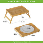 Youpehom Bed Tray Table with Folding Legs,Bamboo Breakfast in Bed for Kitchen Serving Tray,Sofa,Eating,Used As Laptop Desk Snack Tray (Bamboo, Large) - color: Bamboo, size: Large