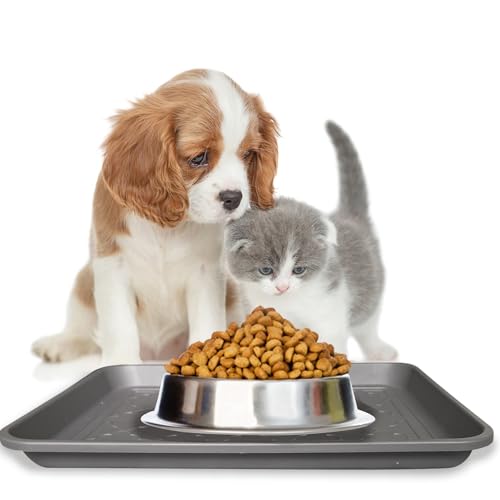 PetLike Boot Tray for Entryway Indoor, Pet Food Mat Tray, 16.7 x 12.8 inch 2 Packs, Waterproof Rubber Mat for Boots, Shoes, Pets, Garden - color: Grey New