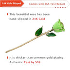 AliveRose Valentines Day Gift Rose, 24K Gold Dipped Rose Made from Real Rose - Unique Design Gold Plated Rose for Anniversary Valentines (Green Handmade Rose with Crystal Base) - color: A2. Green Handmade Rose White Crystal Vase