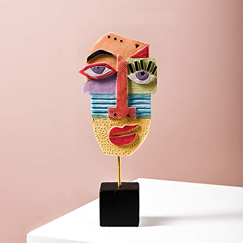 Wink - Handcrafted Statues Resin Abstract Sculpture for Home Decor Modern,African Art Tribal Figurines Decorations Items Accents Influencer Picks for Bookshelf,TV Stand,Living Room,Nightstand - color: Wink, size: 1 PCS