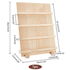 PH PandaHall 4-Tier Wooden Earring Display Stand, Retail Jewelry Display Riser Removable Showcase with Slots Rustic Earring Display Card Holder for Selling Craft Showing Exhibition Jewelry Storage
