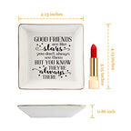 HOME SMILE Good Friends Bestie Birthday Gifts for Women Her Ring Trinket Dish Jewelry Tray-Good Friends are Like Stars - You Don't Always See Them But You Know They're Always There, Friendship Gifts - style: Good Friends