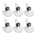 MOOCA 6 Pcs Set Finger Ring Stand Jewelry Display Holder Showcase Ring Display Drawer Leatherette Storage Jewelry Stands for Shows, White Faux Leather - color: White