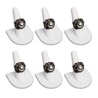 MOOCA 6 Pcs Set Finger Ring Stand Jewelry Display Holder Showcase Ring Display Drawer Leatherette Storage Jewelry Stands for Shows, White Faux Leather - color: White
