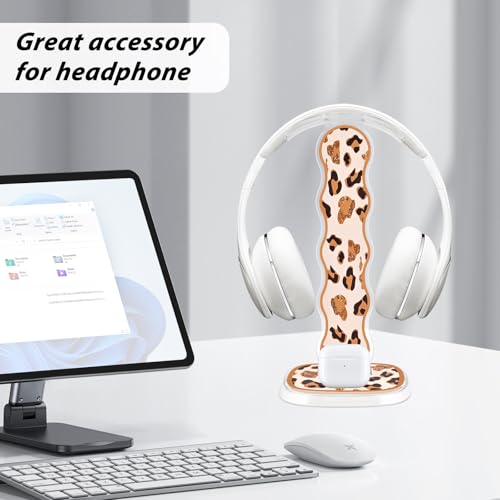 CameCosy Leopard Headphone Stand, Compatible with, Sturdy Acrylic Design, Multifunctional for Headphones & Cell Phone - color: leopard