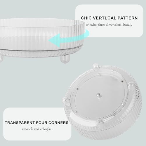 Anyoifax 360 Rotating Makeup Organizer Perfume Tray Skincare Holder Spinning Cosmetic Storage Bathroom Countertop Organizer Lazy Susan Turntable for Dresser, Vanity, Kitchen, Large Clear - color: Clear, size: 11"