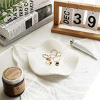 White Wave Ceramic Jewelry Dish Tray, Vanity Ring Dish Ceramic Jewlery Trays Trinket Ring Holder,Room Decor Aesthetic,Decorative Vanity Key Tray for Women (Wave) - style: Wave